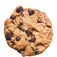 Close-up of a chocolate chip cookie included in RationTech’s product selection.