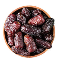 Bowl filled with dried dates, a natural snack option featured by RationTech.