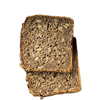 Slices of multiseed rye bread featured in RationTech’s nutritional meals.